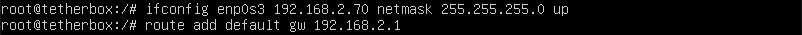 Manual IP configuration commands