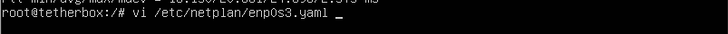 Opening netplan config in vi